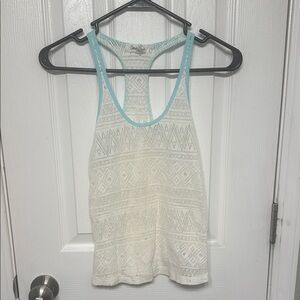Aeropostale White Cream Cropped Racerback Tank Top